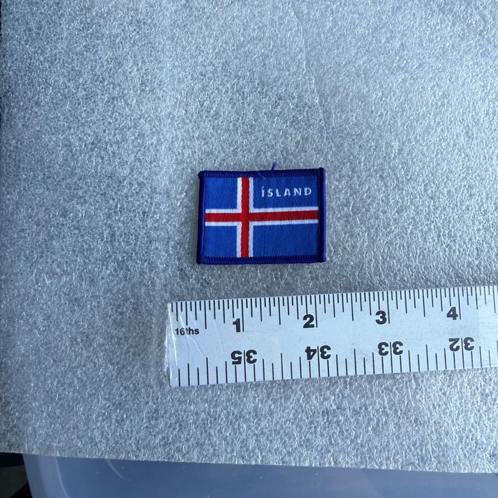 Iceland Flag Patch Embroidered Iron On Sew‎ On Iceland Souvenir Patch